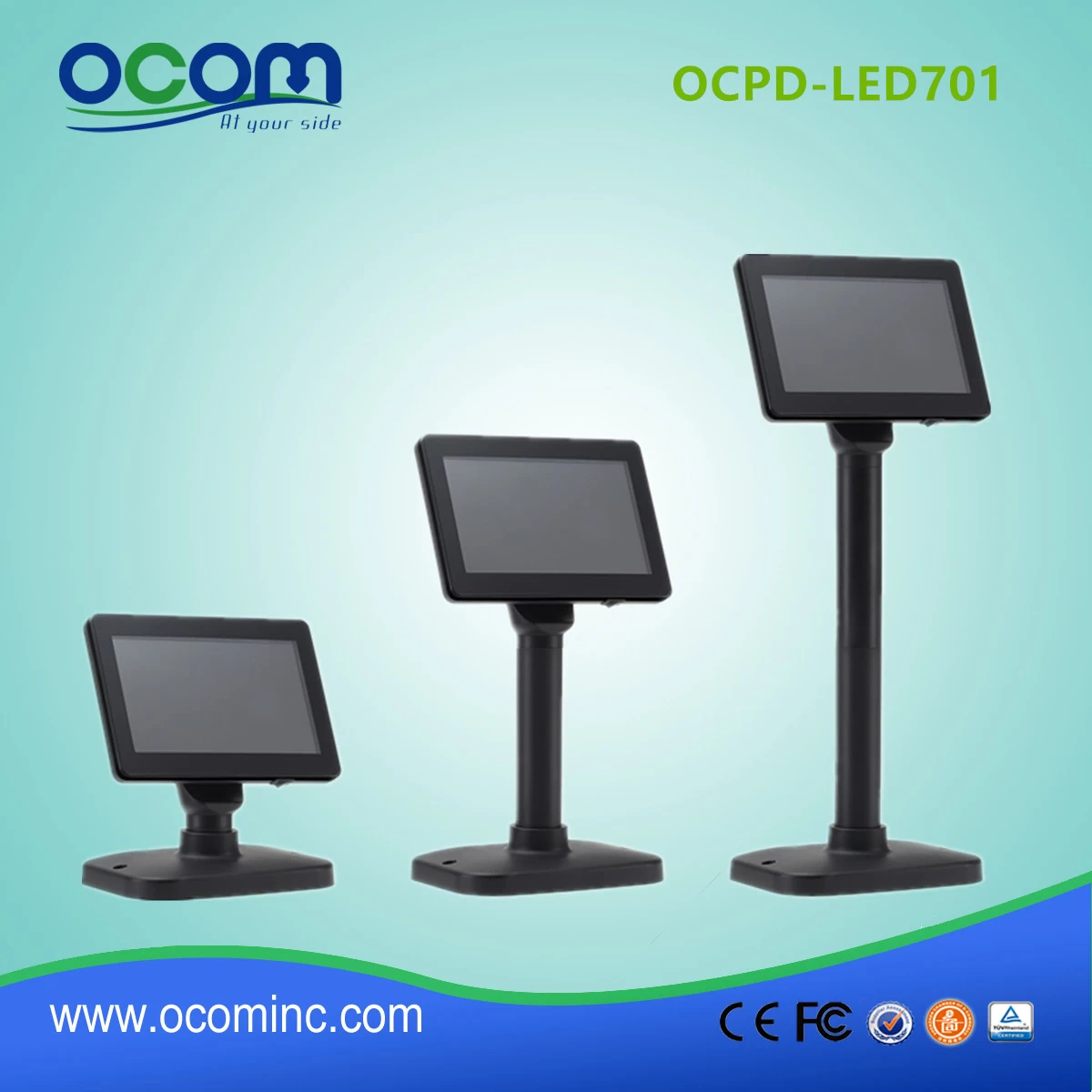 7" LED Kundendisplay mit USB-Kommunikation und Netzteil