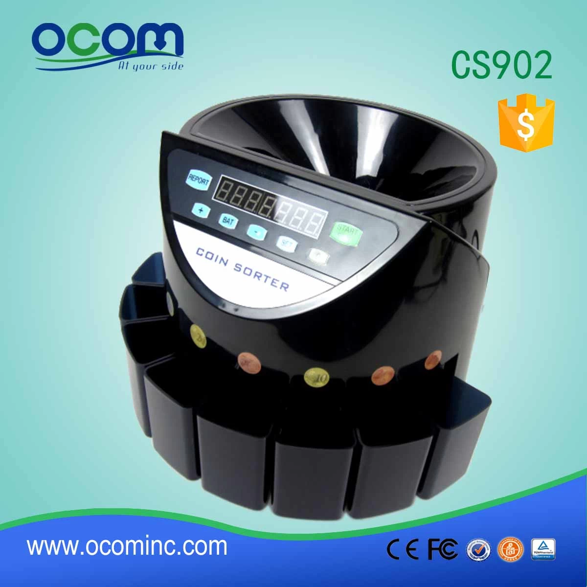 Automatische Euro / USD / Mexiko / Israel / Comlunbia Münzzähler Sortiermaschine - Görsel 3