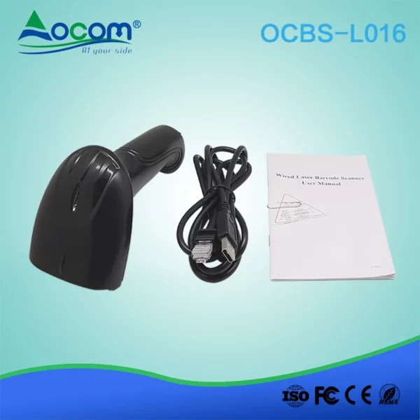Handheld kabelgebundener 1D-Laser-Barcodeleser Barcode-Scanner kann auf manuelles und kontinuierliches Scannen umschalten - Görsel 6