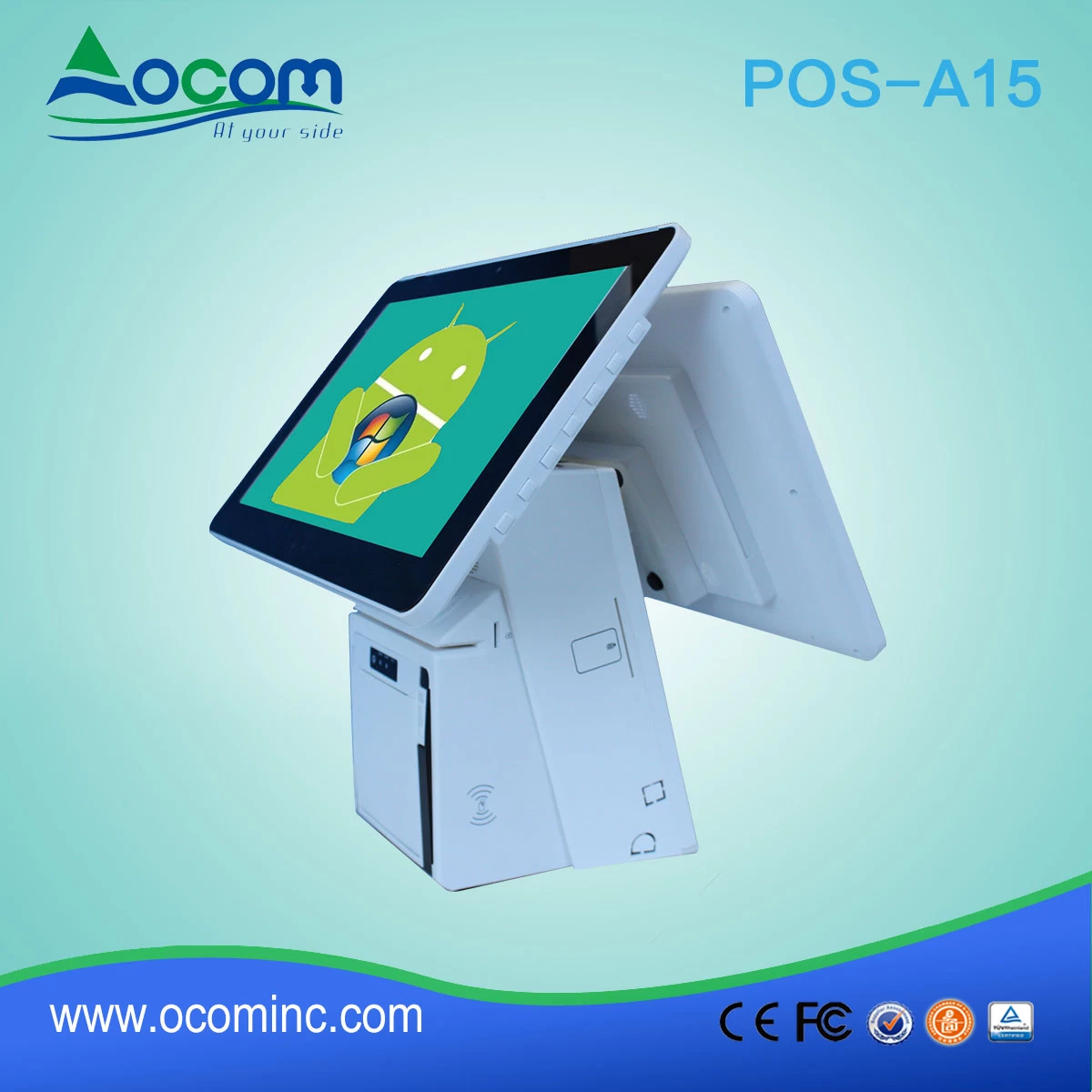 15,6 / 11,6 Zoll Windows / Android All-in-One-Touchscreen-POS-Maschine mit Drucker - Görsel 3
