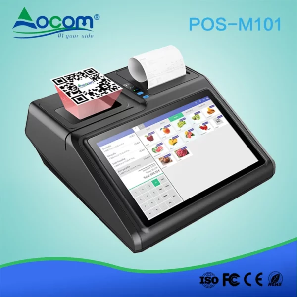 10,1 Zoll Windows 10 Pro System Touchscreen POS Terminal mit 80mm Drucker, LCD-Display MSR RFID 2D Scanner Batterie Optionen - Görsel 4