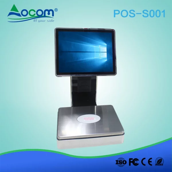 15 Zoll All-in-One-Touch-POS-Waage mit integriertem 58-mm-Belegdrucker