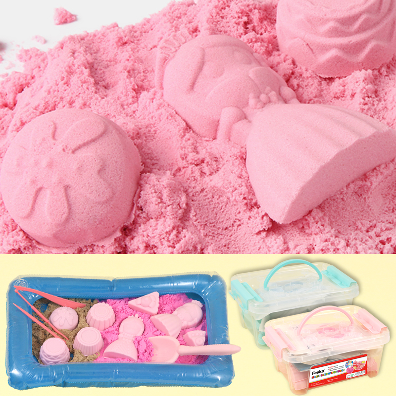Foska Kinder bunte DIY Spielzeug pädagogische magische Sand mit Werkzeugen - Görsel 6