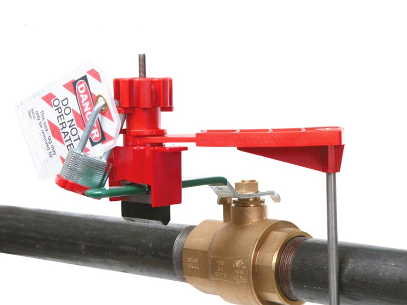 Kugelhahn Verriegelung Rot - Verstellbar Für 1/2-2-1/2 Zoll Rohrdurchmesser