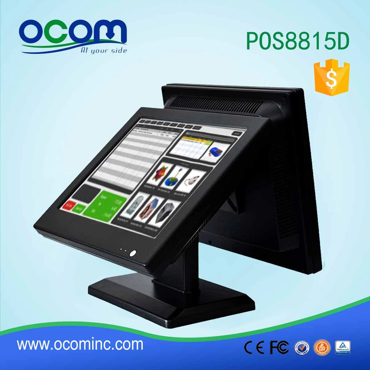 15-Zoll-Dual-Screen-All-In-One-Touch-POS-Maschine - Görsel 3