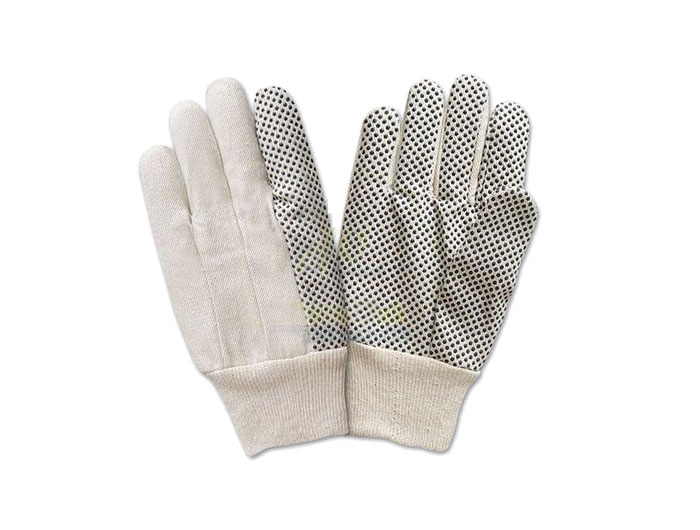 PVC gepunktete Segeltuchhandschuhe GE-CG-05