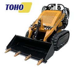 TOHO 23 PS Minibagger kleine Kompaktlader EPA-Raupen-Mini-Kompaktlader mit 4-in-1-Schaufel