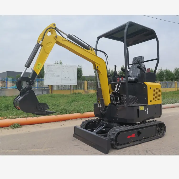 Mini Bagger für Garten Farm Track Bagger Ec Gummi Track Roboter Bagger 1.5Ton Mini - Görsel 5