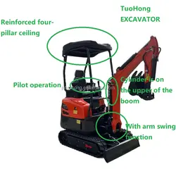 Hydraulischer Joystick-Betrieb Grabmaschine Kleiner Raupenbagger 1,8 Tonnen Minibagger - Görsel 3