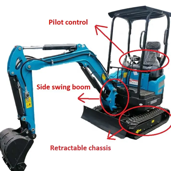 Landwirtschaftlicher Bauernhof Raupenbagger Minibagger 1t 1.5t 1.7t 1.8t Bagger - Görsel 3