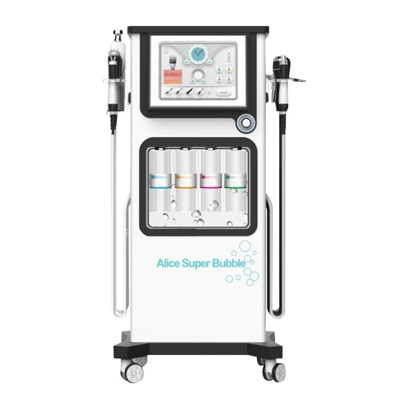 7 in 1 professionelle Gesichts-Hydra-Dermabrasion Wasserpeeling-Gerät CO2-Kohlenstoffoxygenierung Alice Super Bubble Machine