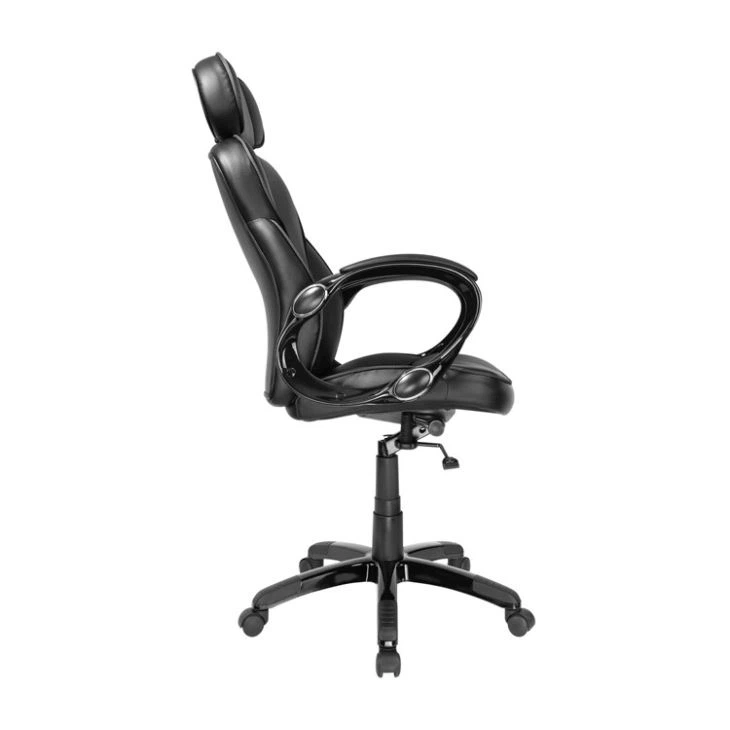 GUYOU PU Drehbarer Schwarzer Bürostuhl - Görsel 4