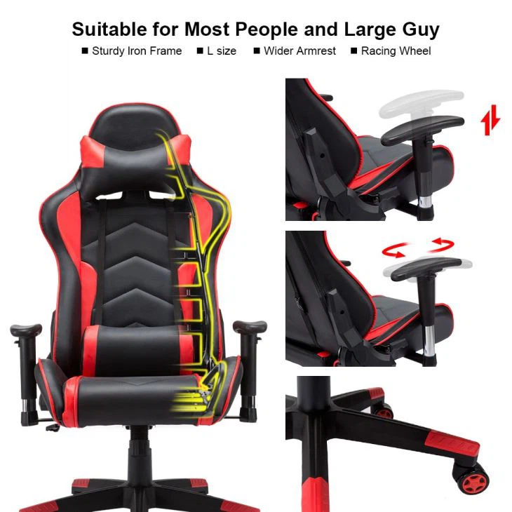 GUYOU Hohe Rückenlehne Einstellbare PC Gaming Racing Stuhl Racing Racing - Görsel 3