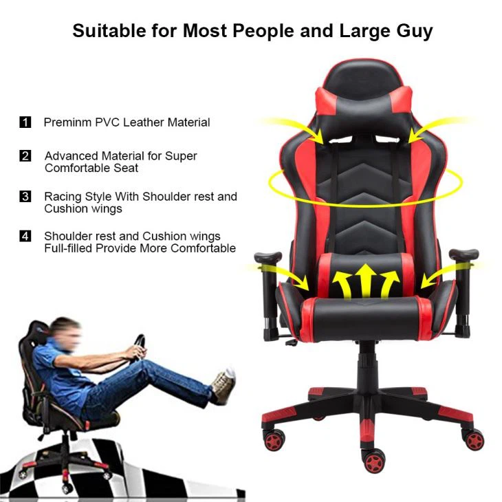 GUYOU Hohe Rückenlehne Einstellbare PC Gaming Racing Stuhl Racing Racing - Görsel 6