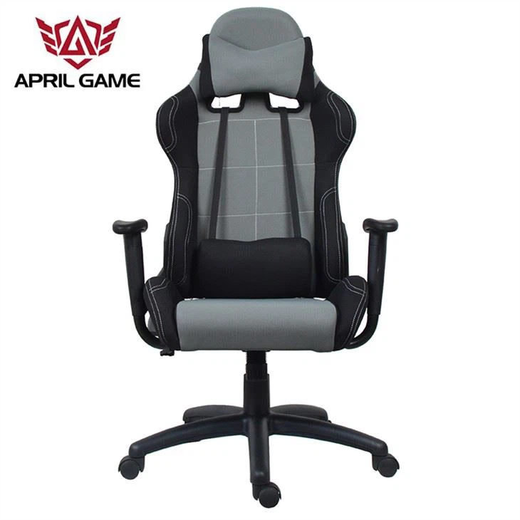 Leder Und Stoff Professionelle PC Gaming Stuhl Autositz Computer Bürostuhl Mit Nackenkissen Und Lendenkssen - Görsel 2