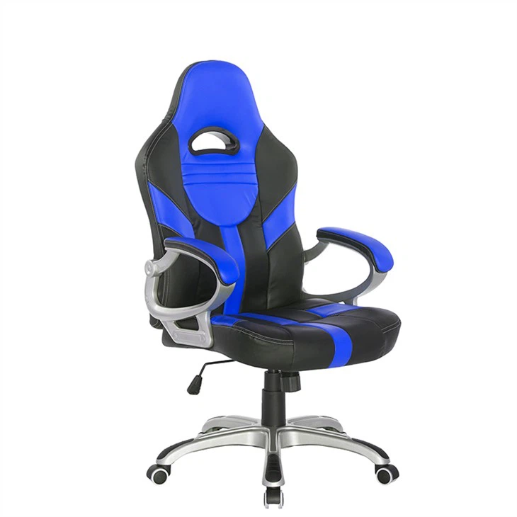 Black And Blue Car Seat Style Office Chair - Görsel 4