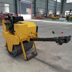 Gehen hinter Doppeltrommel Vibrationsdieselmotor Kleine Verdichtungswalze Verdichter Hand Compact Mini Road Roller - Görsel 3