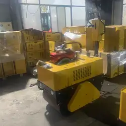 Kostenloser Versand Vibrierender Spaziergang hinter kleinen Mini-Vibrationsverdichter Straßenwalze Fabrikpreis - Görsel 2