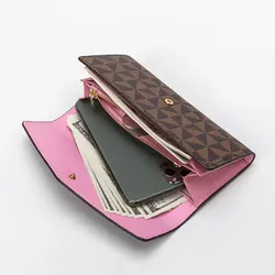 2022 lange Geldbörse weibliche Version Multi-Karten-Position Presbyopie dreifach gefaltete Multifunktions-Geldbörse lange Geldbörse - Görsel 3