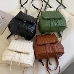 2023 Neuheiten Hohe Qualität PU Leder Gesteppte Kette Weibliche Damen Berühmte Marke Luxus Handtaschen Rucksäcke Damen Tragetaschen