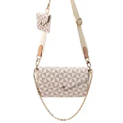 Vintage-Druck-Handtasche Modemarke Messenger Bags für Frauen Pu-Leder Umhängetasche Lady Small Purse und Handtasche Totes