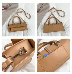 2023 Sommer Neues Produkt Mode Einfarbig Vegan Leder Umhängetaschen Damen Designer Handtaschen Taschen Damen Messenger Bags - Görsel 3