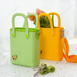 2022 Neue Mode Kleine Silikonkautschuk Wasserdichte Tasche Sommer Handtasche Mädchen Eva Schaum Strand Tragetasche - Görsel 5