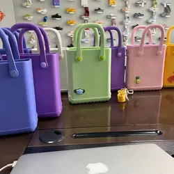 2022 Neue Mode Kleine Silikonkautschuk Wasserdichte Tasche Sommer Handtasche Mädchen Eva Schaum Strand Tragetasche - Görsel 4