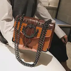 Neue Art und Weise modische elegante berühmte Marken-Hardware-Qualitäts-Retro- Art Crossbody-Quadrat-Entwerfer-Frauen-Umhängetaschen-Geldbörsen - Görsel 3