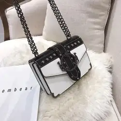 Neue Art und Weise modische elegante berühmte Marken-Hardware-Qualitäts-Retro- Art Crossbody-Quadrat-Entwerfer-Frauen-Umhängetaschen-Geldbörsen - Görsel 5